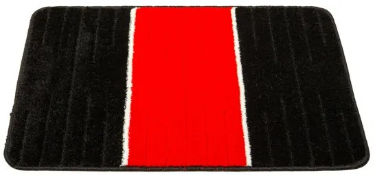 Sada kúpeľňových koberčekov COMO červená / čierna, pruhy