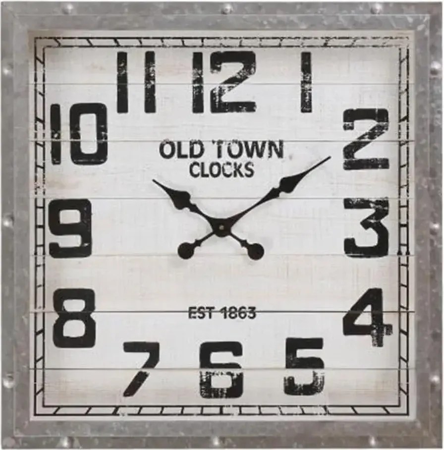 Hranaté hodiny s nerezovým rámom 610x60x610