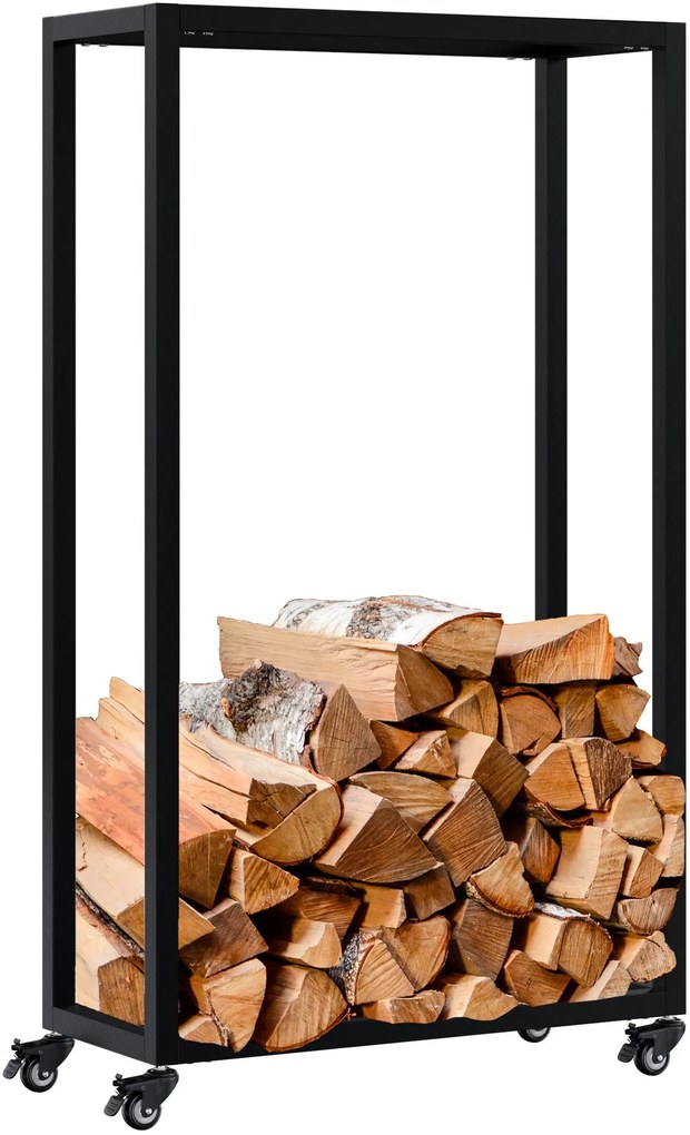 Stojan na drevo Hilta 25x60x100 cm - čierna