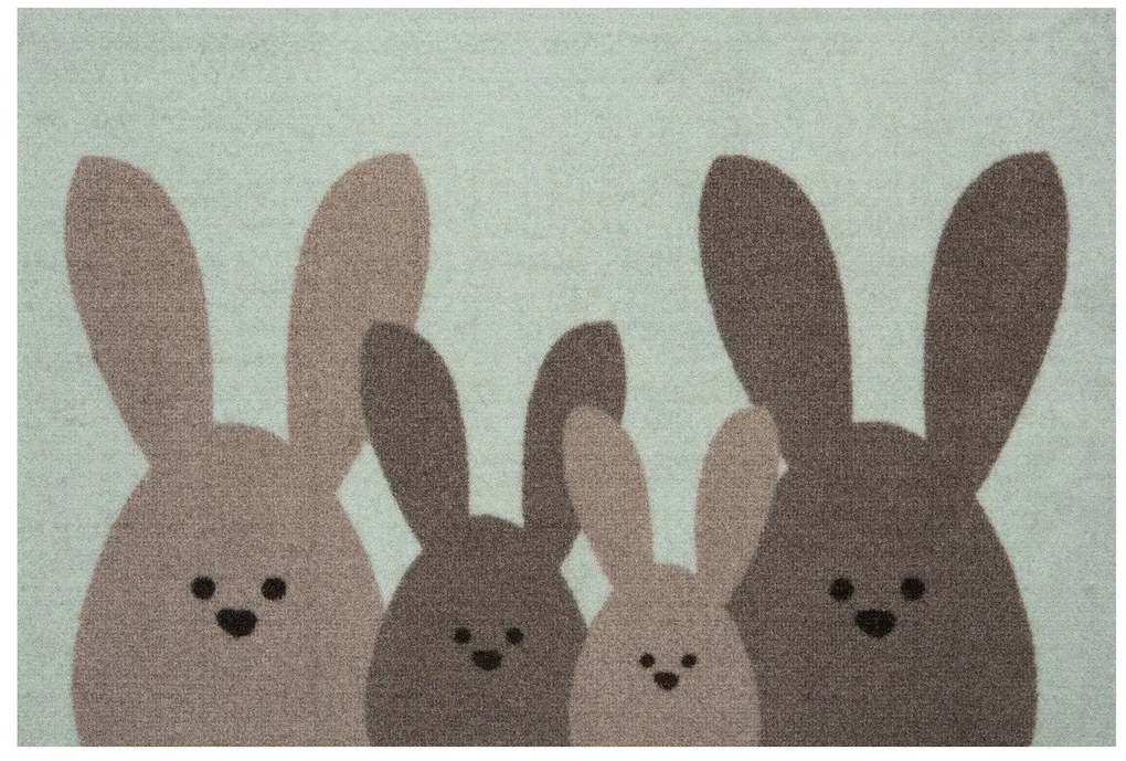 Hanse Home Collection koberce Protišmyková rohožka 4 zajace 104453 Green / Brown – na von aj na doma - 40x60 cm