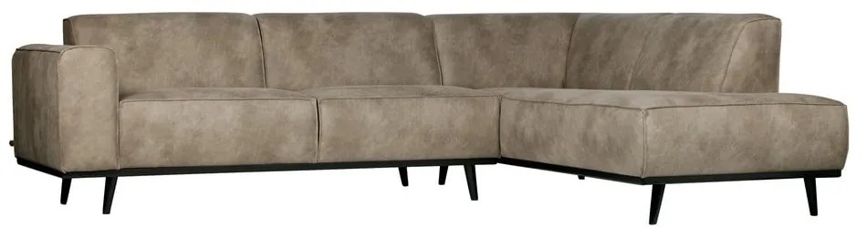 Svetlosivá rohová pohovka z imitácie kože (pravý roh/do L) Statement – WOOOD