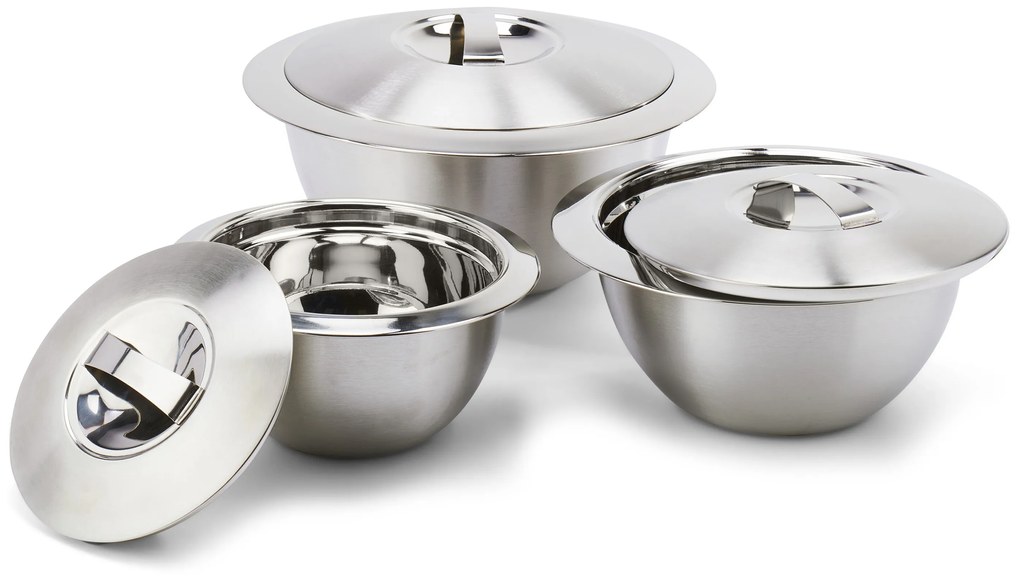 Servírovacie termomisky s uzáverom z ušľachtilej ocele, 3 ks