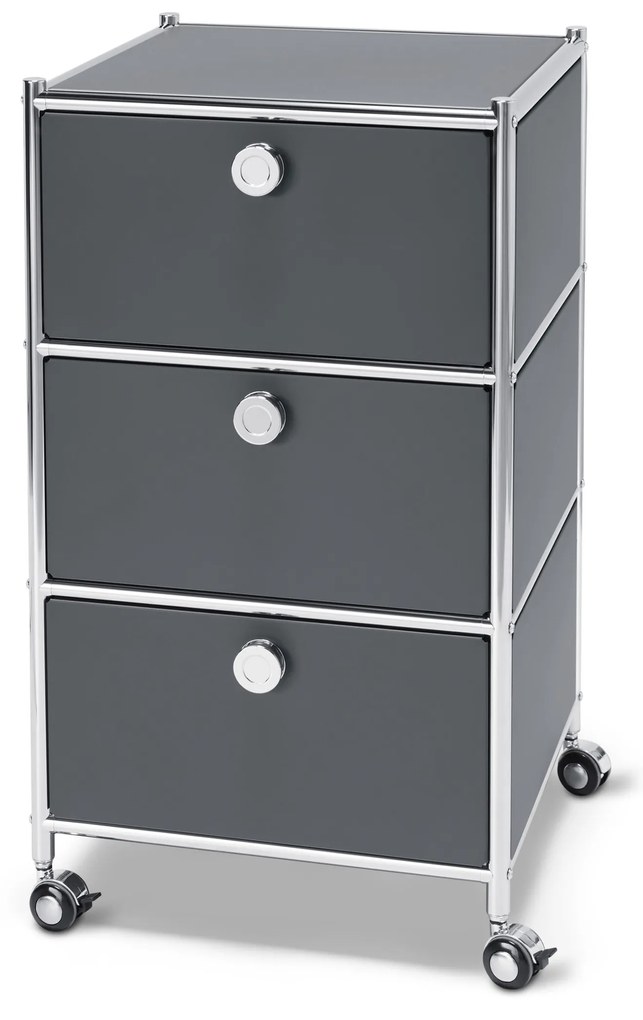 Mobilný kontajner »CN3« s 3 zásuvkami, sivý