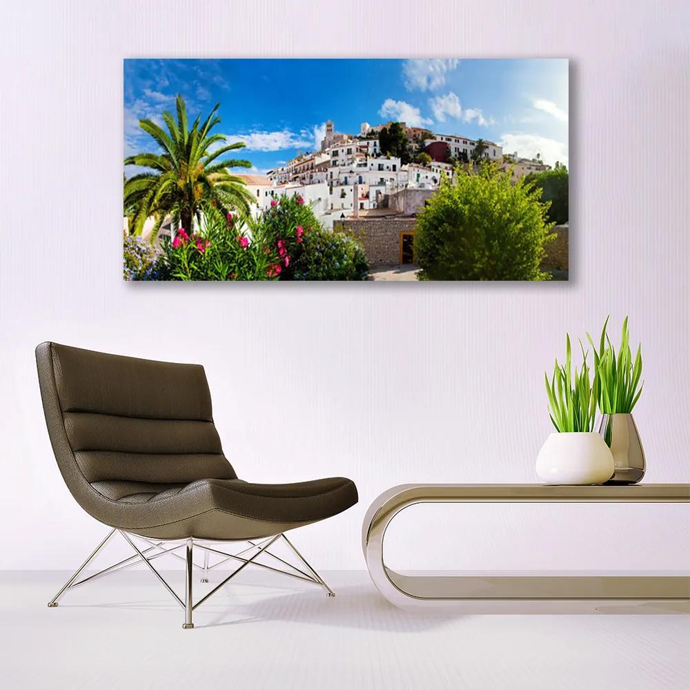 Obraz plexi Mesto palma krajina 120x60 cm