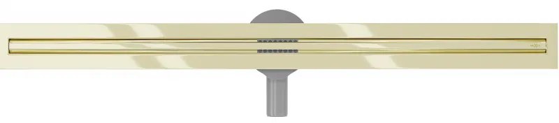 Mexen Flat nerezový sprchový žľab s rotačným 360° sifónom 90 cm, vzor SLIM, zlatá, 1541090