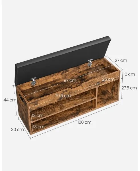 Botník VOREN hnedý/čierny