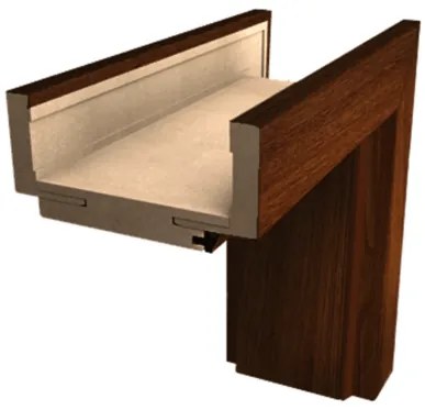 Obložková zárubňa DRE 80 cm pre hrúbku steny 16-18 cm orech karamelový pravá O5OK80P