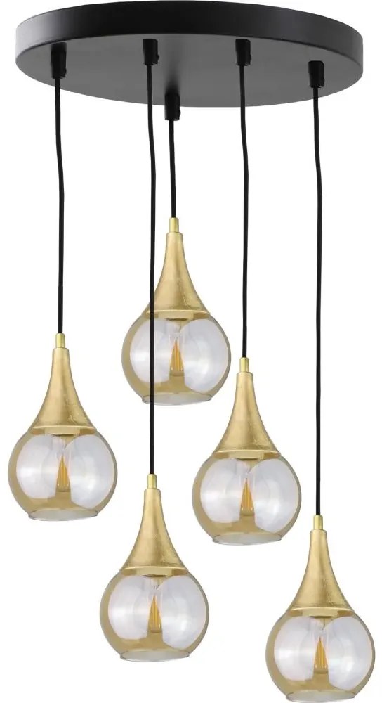 Luster na lanku LACRIMA HONEY 5xE27/60W/230V pr. 45 cm