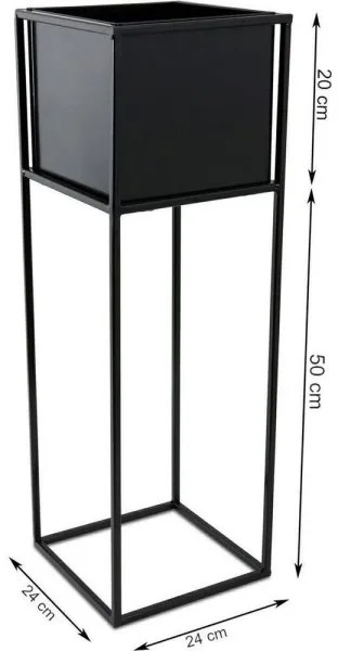 Stojan na kvety 70x24 cm čierna