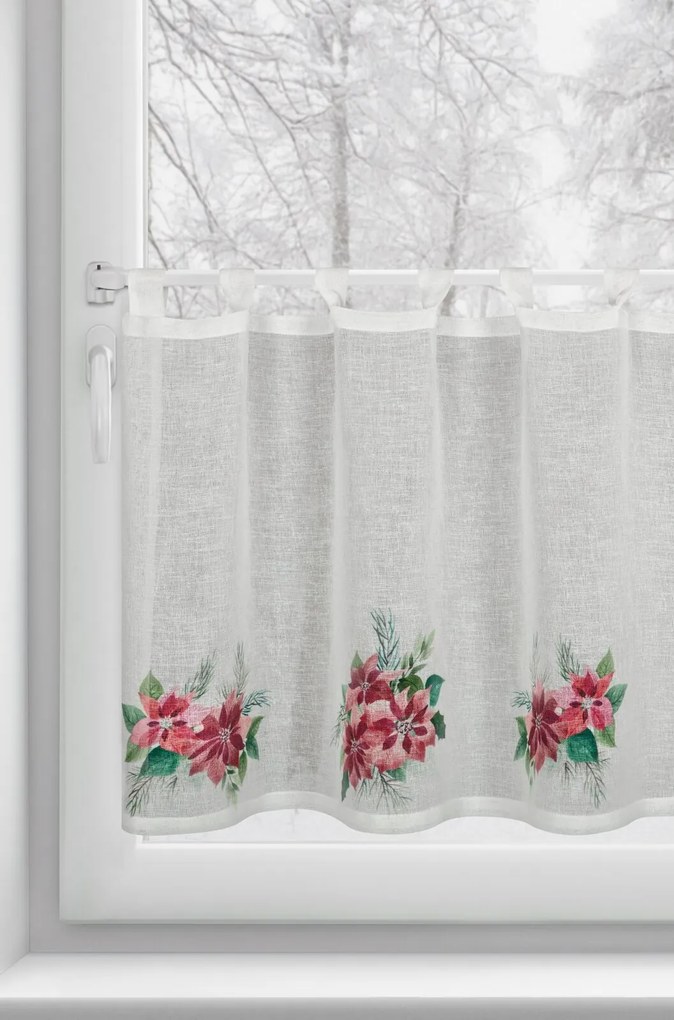 KRÁTKA VIANOČNÁ ZÁCLONA NA PÚTKACH XMAS3 60X150 CM VZOROVANÁ