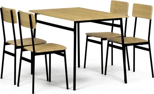 Jedálenský stôl so štyrmi stoličkami AUT-O2155 OAK