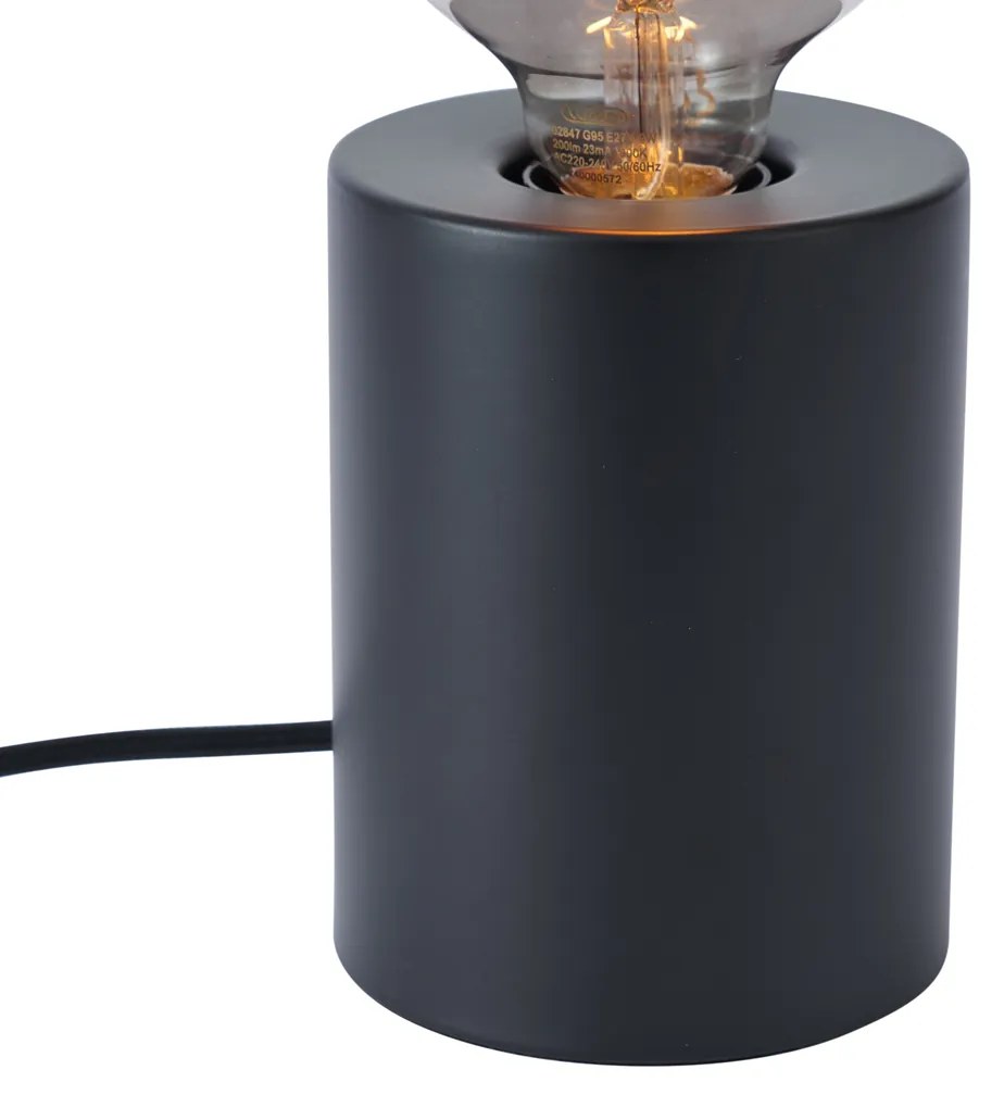 Moderná stolná lampa čierna 13cm - Cylinder