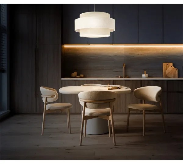 Závesný luster BOHO na šnúre 1xE27/60W/230V pr. 40 cm krémová/juta