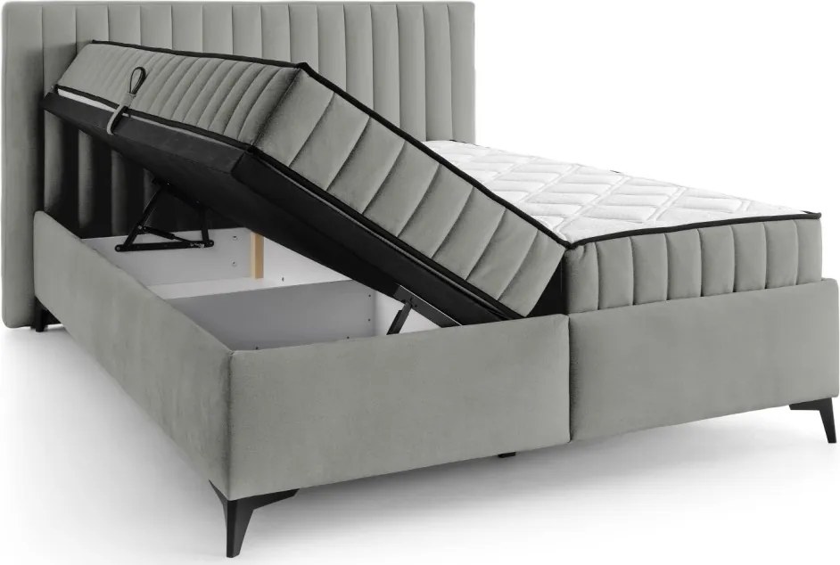 Posteľ Joy 160x200 cm, svetlo šedá látka