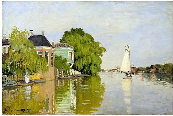 Reprodukcia obrazu Claude Monet - Houses on the Achterzaan, 90 × 60 cm