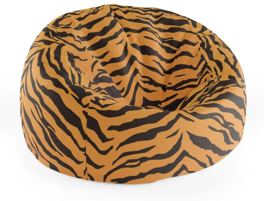 Sablio Sedací vak Cocoon Tigrí vzor - 115 x 75 cm x 45 cm