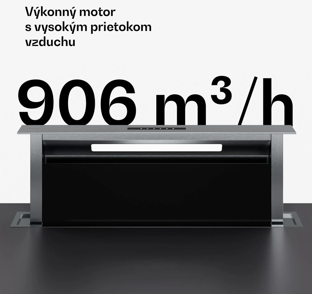 Klarstein Verosteel vstavaný digestor, Minimalistický, výkonný, EEC A++, 906,2 m³/h, 90 cm