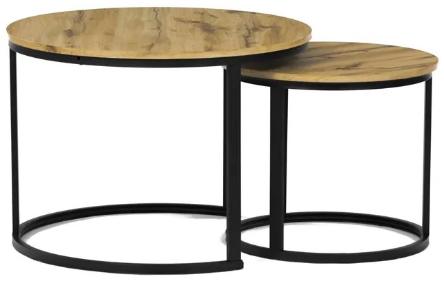 Autronic BONTEC Konferenčný stolík 70x70x51cm, mdf, divoký dub, CT-X7122 OAK Farba: Čierna