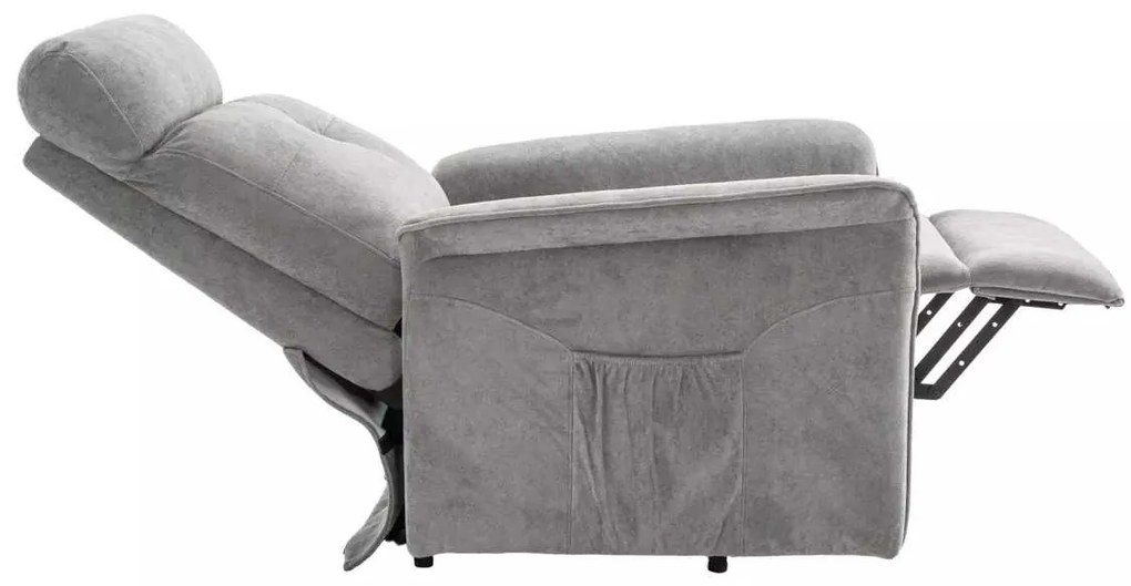 LuxuryForm DESIGN TV kreslo PEGAS s elektrickým polohovaním, masážou a výklopom - světle šedé