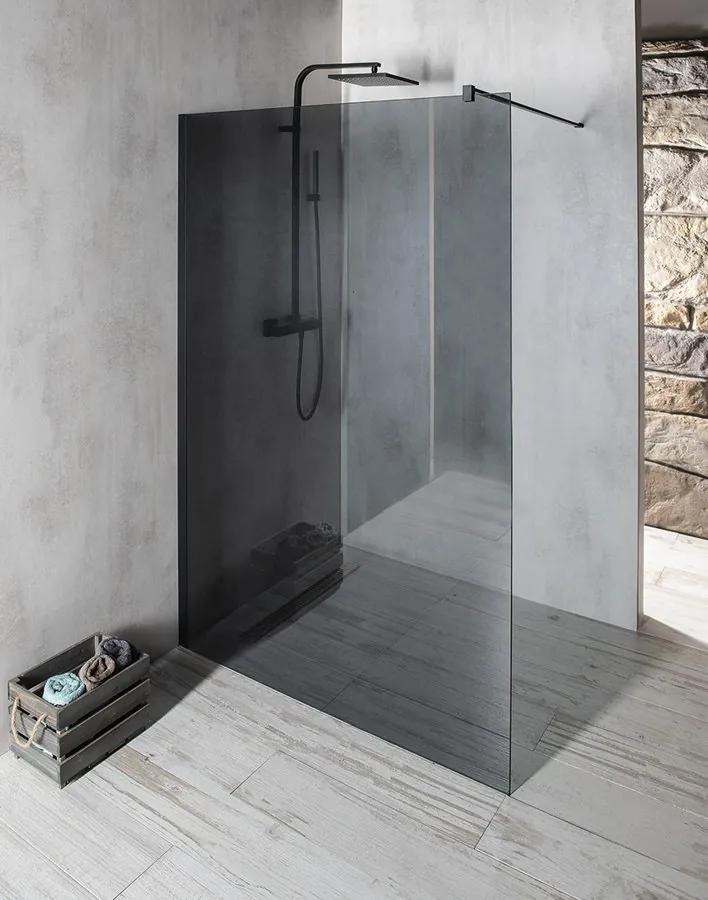Gelco, VARIO BLACK jednodielna sprchová zástena na inštaláciu k stene, matné sklo, 1100 mm, GX1411GX1014