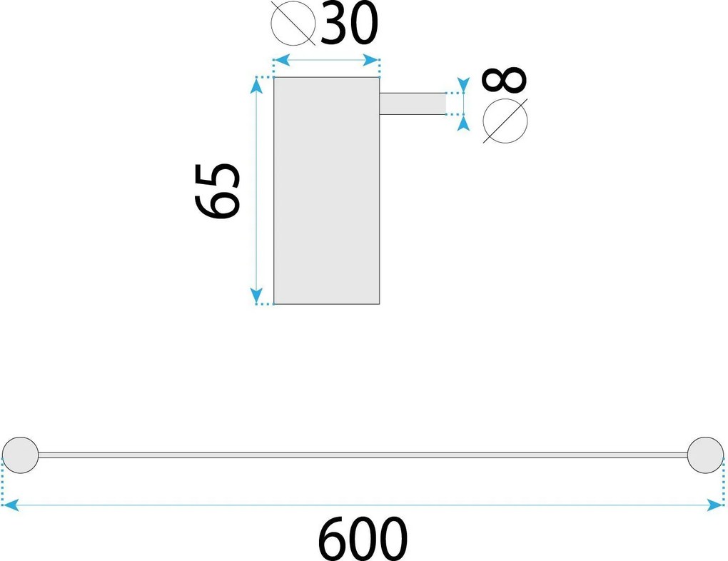 Rea Solo, kúpeľňový vešiak na uterák 60cm, 64101, grafitová, REA-07880