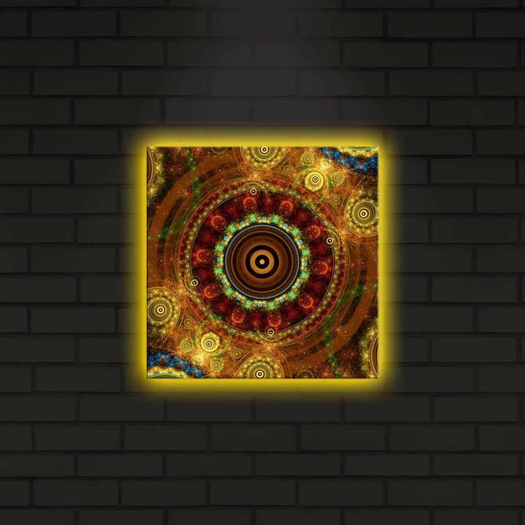 Obraz s LED osvetlením MANDALA 25 28 x 28 cm