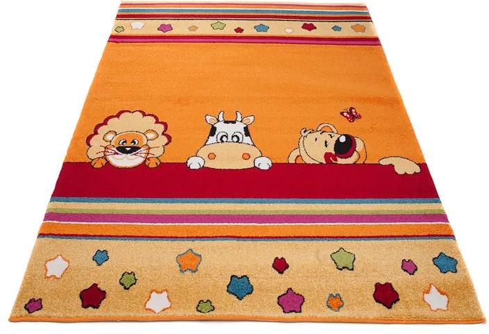 MAXMAX Detský koberec ZVIERATKÁ - oranžový