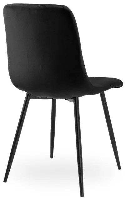 Jedálenská stolička DENVER zamatová, čierna