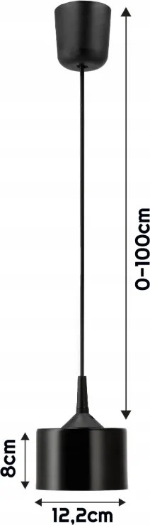 ZÁVESNÝ STROPNÝ LUMPER LED E27 NASTAVITEĽNÝ 0-100 cm HLINÍKOVÉ TIENIDLO