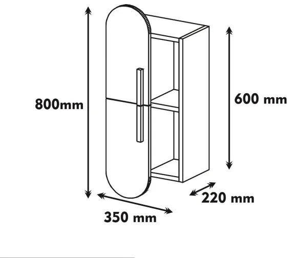 Nástenná skrinka ROSE 80x35 cm biela/hnedá