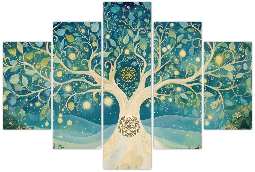 Obraz – Magický strom so špirálami (150x105 cm)
