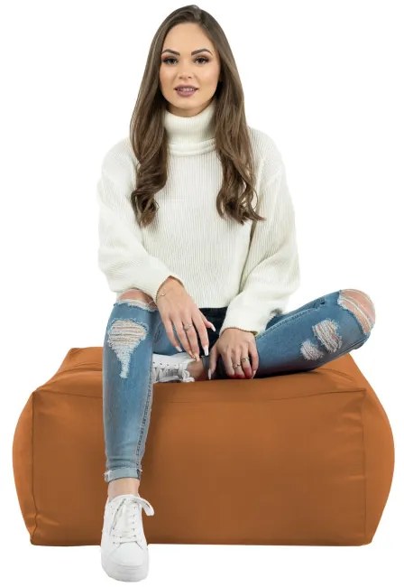 Taburetka svetlohnedá kocka ekokoža