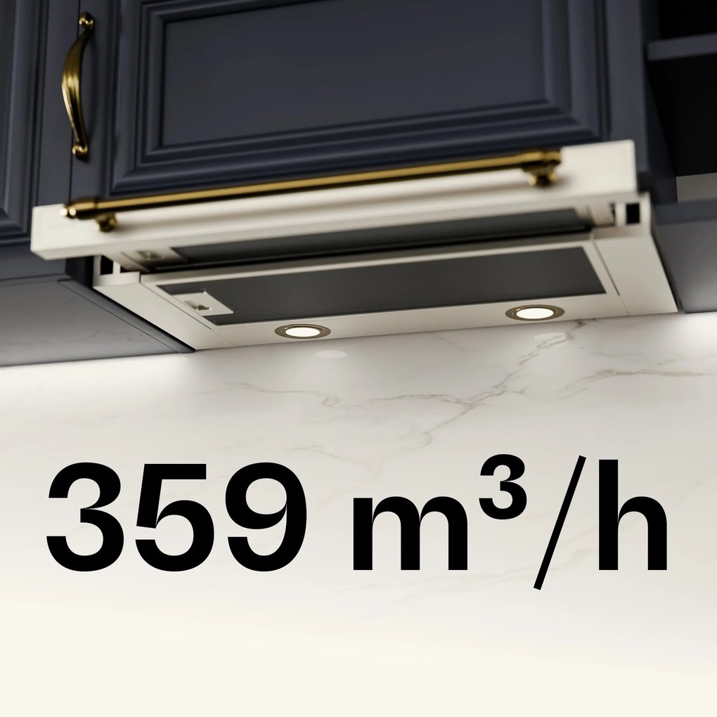 Klarstein Victoria vysúvacia digestor Elegant, retro inšpirovaný, nadčasový EEC A++ 358,54 m³/h 60 cm