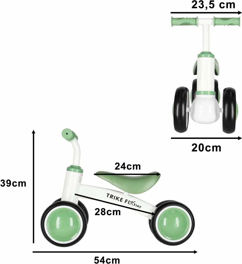 KIK Trike Fix Tiny V2 detské odrážadlo, bielo-zelené