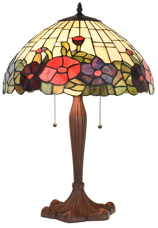 Stolná lampa Tiffany Loretta - 42x60 cm E27/max 2x60W