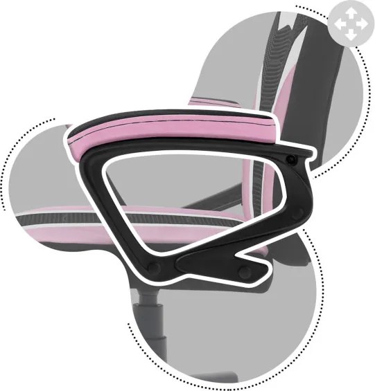 Detská herná stolička Ranger - 1.0 ružová mesh