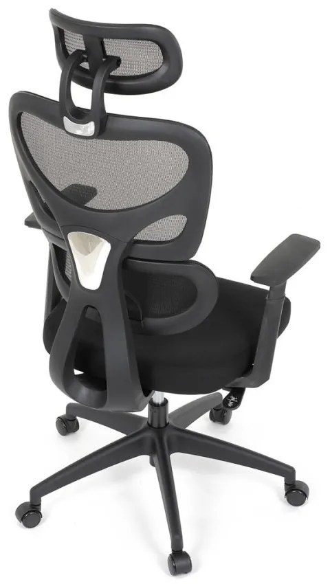 Kancelárska ergonomická stolička GRANT - sieť, látka, čierna