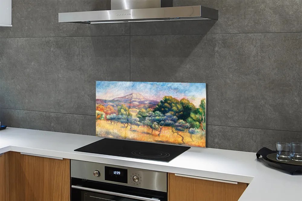 Sklenený obklad do kuchyne Art maľoval jesenné pohľad 140x70 cm
