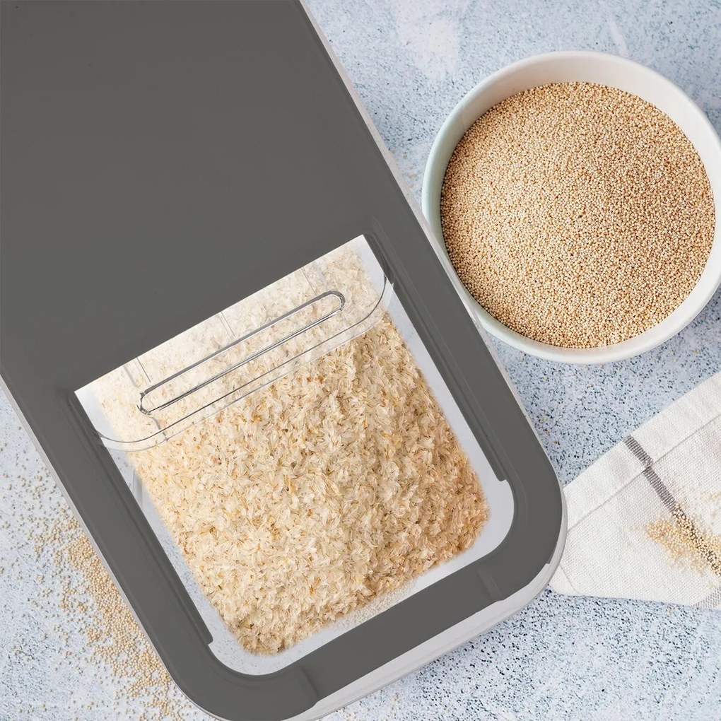Dóza na potraviny, veľkokapacitný box SLOP, sivé posuvné veko – 10 l