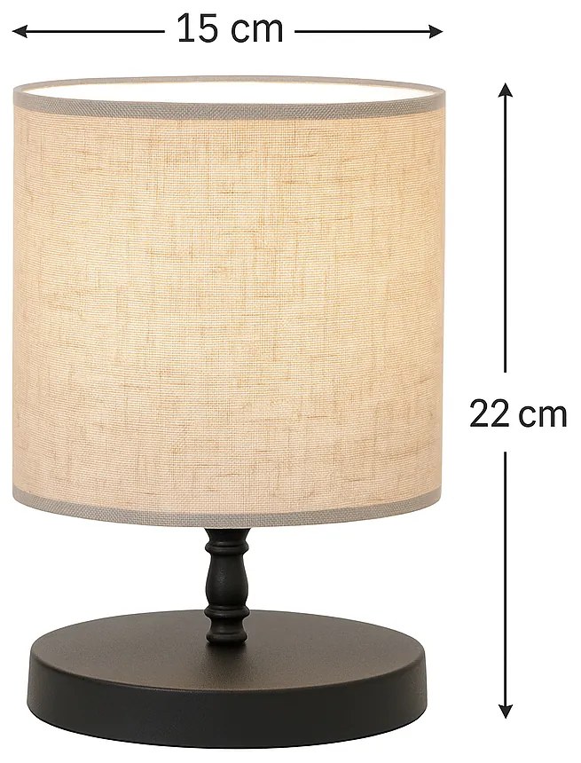 Stolná lampa Elena čierna/krémová