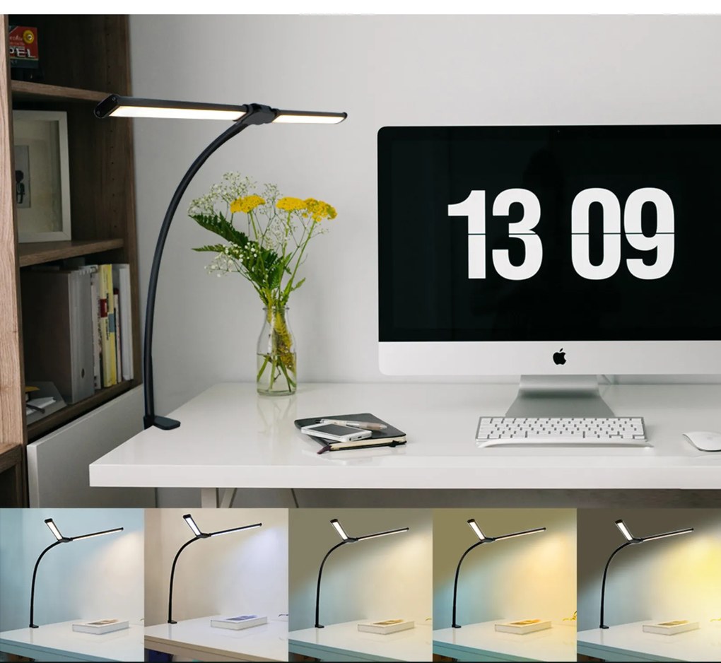 Stolná LED lampa BRILIA, svorka