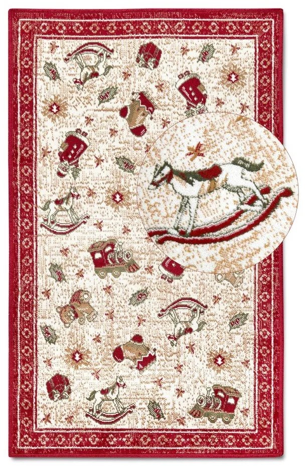 Červený koberec s vianočným motívom s prímesou bavlny 50x80 cm Toy's Delight Red Christmas – Villeroy&Boch
