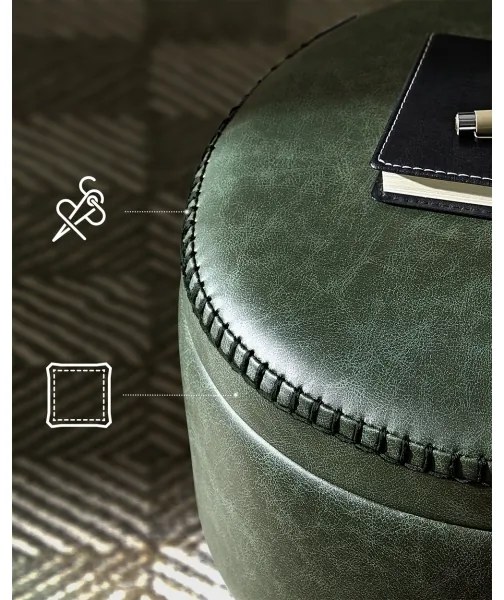 Kožený taburet CORE zelený