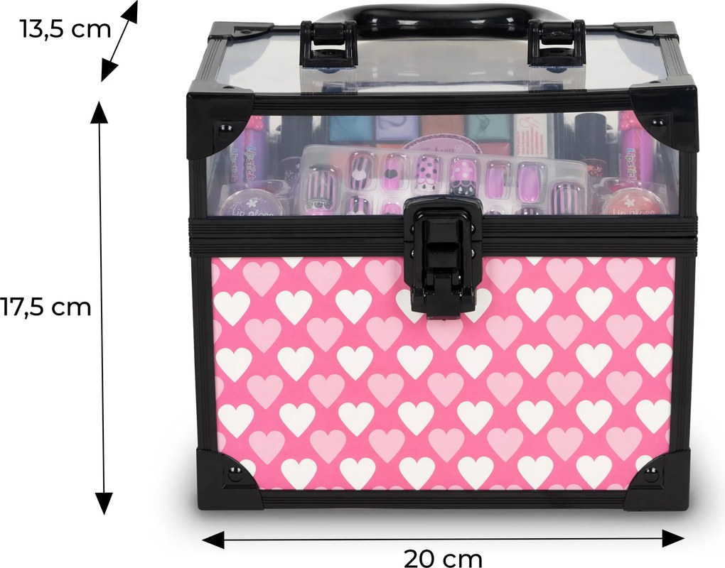 MULTISTORE Kozmetický kufrík pre dievčatá 5+ | sada make-up a nechty, 11 dielov, umývateľné