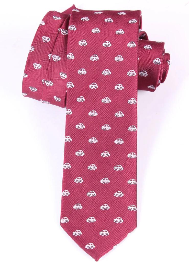Pánska kravata žakárová vzorovaná - bordová (š. 5,5 cm) | BIANO