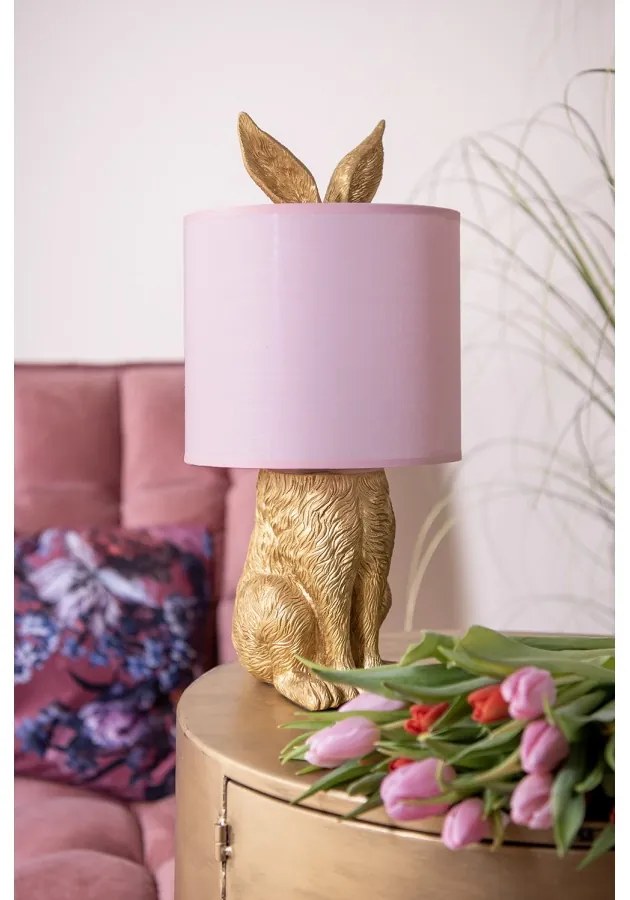 Golden & Pink nočná lampa RABBIT
