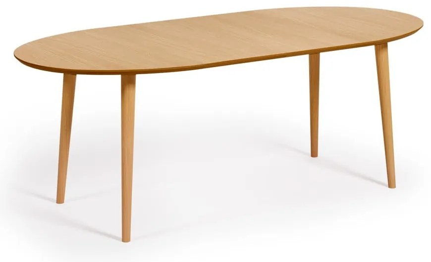 Rozkladací jedálenský stôl v dekore duba v prírodnej farbe 90x120 cm Oqui – Kave Home