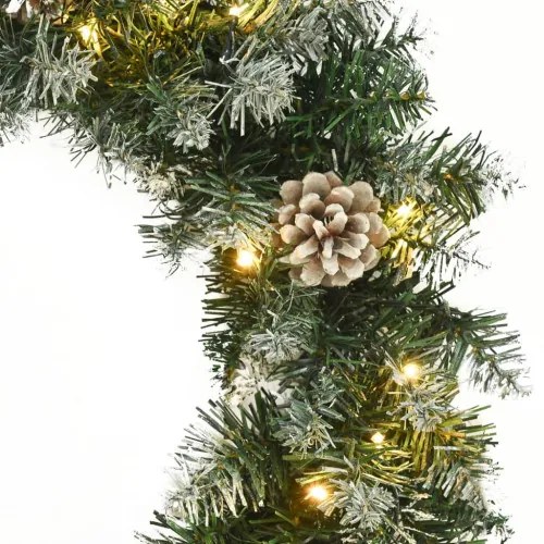 vidaXL Vianočný veniec s LED svetlami zelený 60 cm PVC-