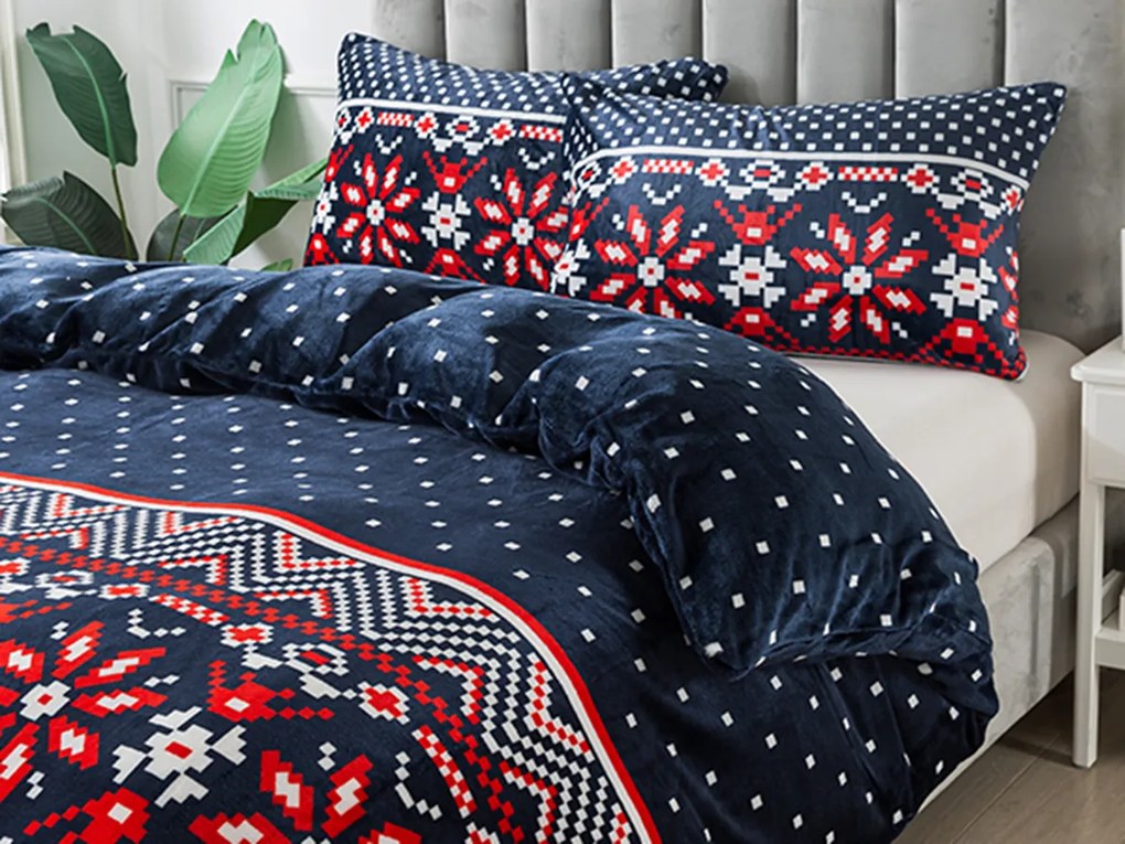 XPOSE® Predĺžené mikroplyšové obliečky TORM Exclusive - tmavo modré