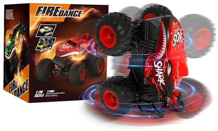 Auto na diaľkové ovládanie, žralok - červené